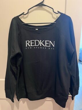 Redken Black Off-the-Shoulder Logo Sweatshirt - Women